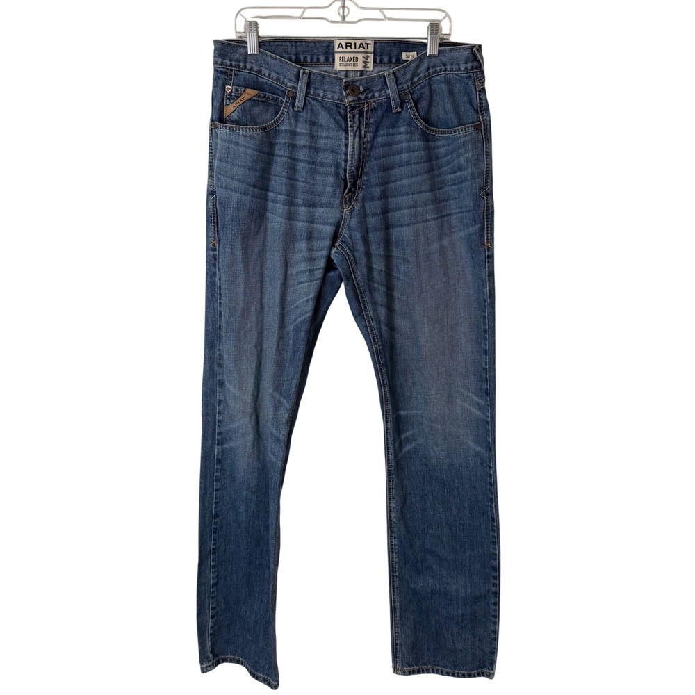 Ariat M4 Landry Straight Jeans 34x36 Blue Relaxed Riverbend 10041098 Western